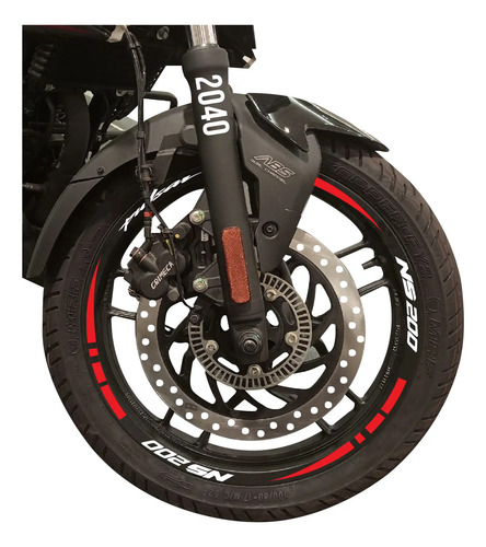 Stickers Reflejantes Y Neón Para Rin De Moto Pulsar Ns200