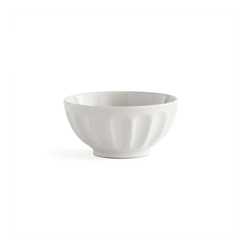 Bowl Ceramica Blanco Ensaladera Grande Facetada 23 Cm