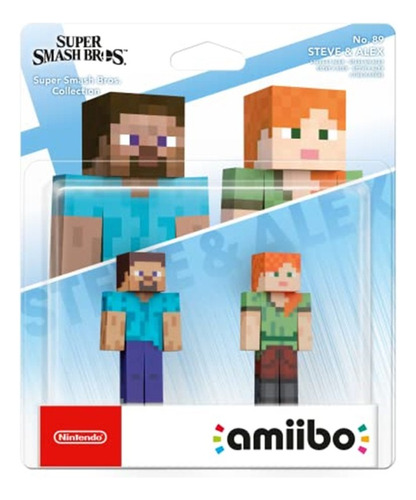 Amiibo Steve Y Alex (minecraft)super Smash Bros  Mundojuego