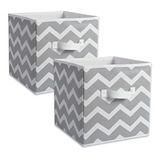 Dii Home Set2 Organizador Contenedor Cubo Decorado Gris Ropa