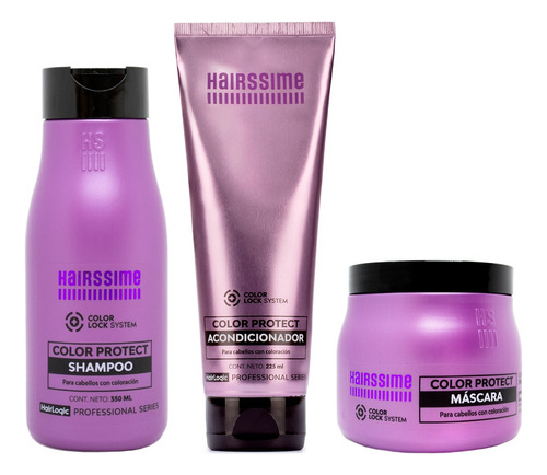 Hairssime Color Protect Shampoo Enjuague Máscara Chico 3c