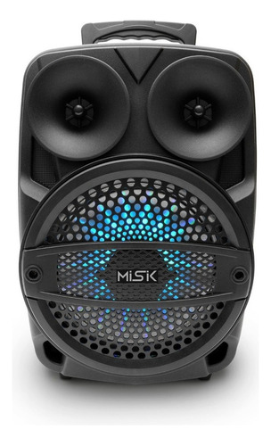 Misik - Bocina Bluetooth 8  3,500w Bafle - Luces Led - Tws Color Negro