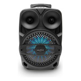 Misik - Bocina Bluetooth 8  3,500w Bafle - Luces Led - Tws Color Negro