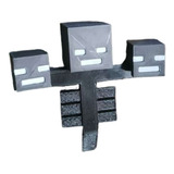 Minecraft Wither Cabezas Movibles Muñeco 3d Pla Pixelados_