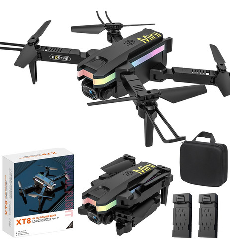 Drone Profesional Doble Camara 4k Con Luces Led + 2 Baterias