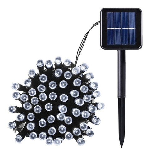  Pisca Pisca Guirlanda Solar Natal Led 100 Lampadas Branco