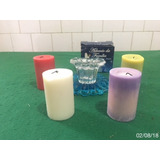 * Porta Vela Decorativo Em Vidro Trabalhado + 4 Velas *