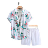 Conjunto Ropa Fresco Playa De Hombre 2 Piezas Camisa Y Short