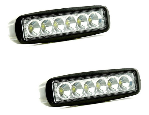 Par Faro Led Rectangular Spot 18w Auto Moto 4x4 Utv Cuatri