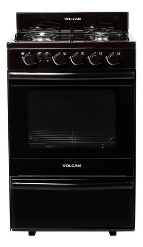 Cocina Volcán Enlozada Marrón 55 Cm Enc. Eléctrico Y Luz