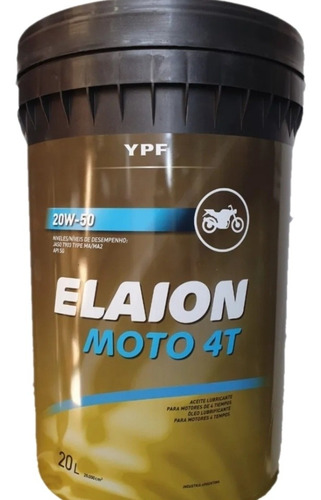 Elaion Moto 4t 20w50  X 20 Lts