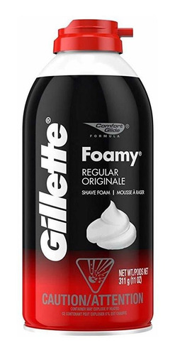 Gillette Espuma Crema De Afeitado, Regular - 11 Oz, Paquete 