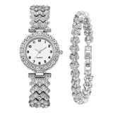Reloj De Lujo Para Mujer Con Diamantes Y Diseño Casual.