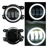 Par Faros Niebla Blanco Jeep Wrangler Jk 4 In Luz Led Drl