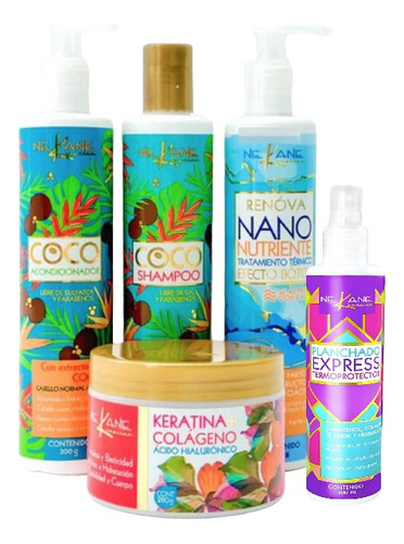 Kit Nekane Post Alaciado 5 Productos Para Cuidado De Cabello