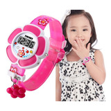 Relógio Infantil De Criança Skmei Digital Florzinha Rosa