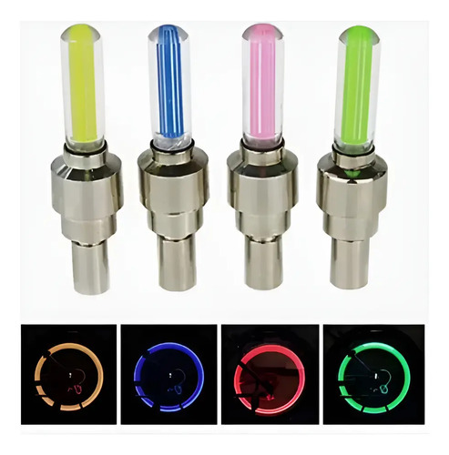 8 Pzas De Tapon Luz Led Para Autos Bicicletas Motos Firefly