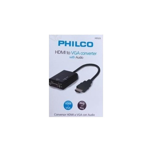 Cable Philco Conversor Hdmi A Vga Con Audio Hd525