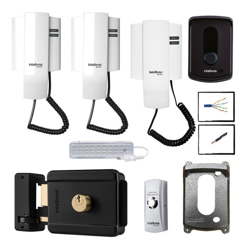 Kit Interfone Residencial Ipr 8010 Intelbras Com 2 Extensão