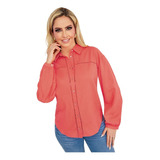 Camisa Dama Casual Trims Naranja 992-50