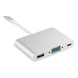 Adaptador Tipo-c 3.0 P/ Usb, Vga E Usb-c (3 Em 1) Ar-03