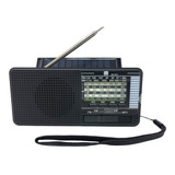 Radio Portatil Am Fm Sw Bluetooth Usb Tf Solar Lampara Led