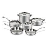 Set De Ollas Y Sartenes, Cuisinart Tri-play Fct-10, 10 Pcs