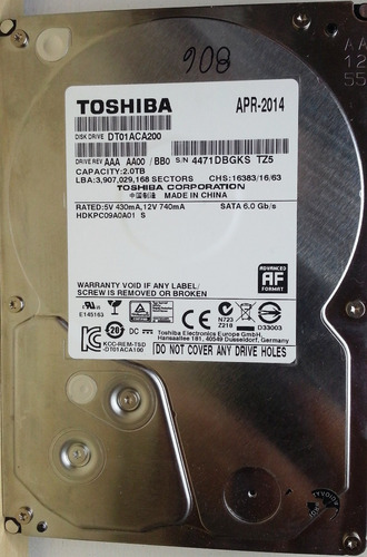 Disco Toshiba Dt01aca200 2tb Sata 3.5 - 806 Recuperodatos