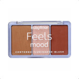 Paleta De Contorno Iluminador Blush Pó No Rosto 