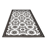 Alfombra Vinílica Flor Hindu Black 70x 140 Cm