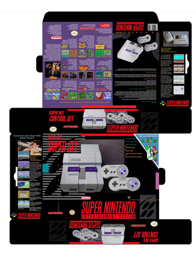 Arte Para Impressão - Caixa Super Nintendo Playtronic Mário 