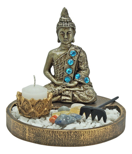 Jardim Zen Buda Hindu Tailandês Castical Vela + 7 Incensos