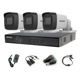 Kit Seguridad Hikvision Dvr 4ch Full + 3 Cámaras 1080p + Acc