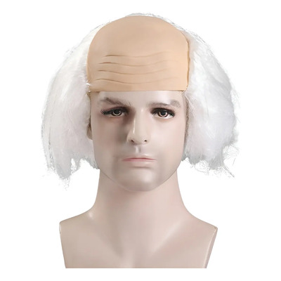 4 Peluca De Anciano Calvo, Gorro, Disfraz, Blanca