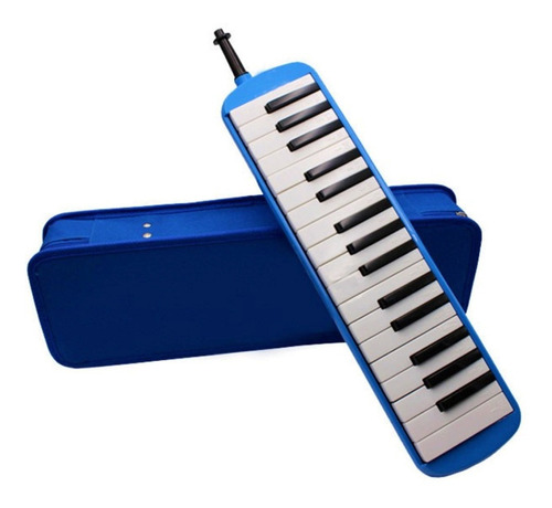 Melodica Escolar 32 Teclas Estuche Rígido De Lona Color Azul