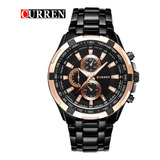 Reloj Curren 8023bkrg Negro Hombre Color Del Bisel Dorado