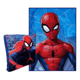 Kit Manta+almofada Spider Man Marvel Disney Personagem Homem