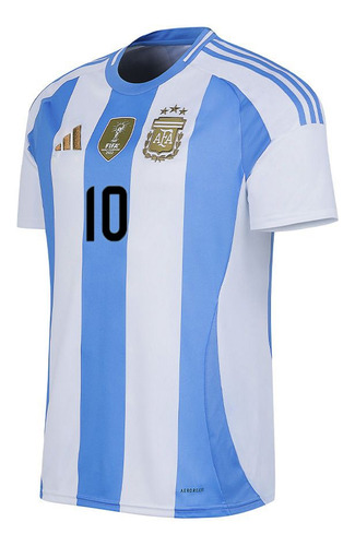 Camiseta Argentina 3 Estrellas 10 Messi Original Afa
