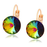 Aretes Oro 18k Laminado Swarovski Colores Preciosos Elegante