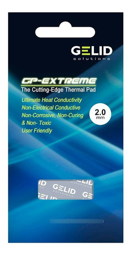 Superpad Térmico Gelid Gp-extreme 12 W/mk, Cor Cinza De 2,0x40x80 Mm