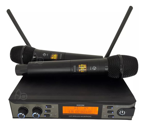 Microfone Sem Fio Kadosh K402m Profissional Duplo De Mão Uhf