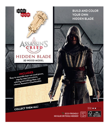 Assassin's Creed Hidden Blade Libro Y Modelo Armable Madera