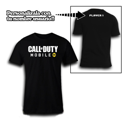Playera Hombre Negra Call Of Duty Mobile + Espalda Nueva!