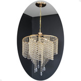 Lustre Lina Design Dourado Pendente Cristal Acrílico 42x75 Ac70 De Teto  60w