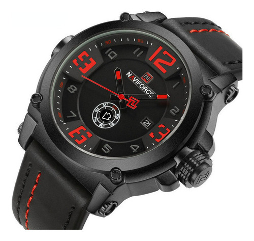 Reloj Deportivo De Cuarzo Naviforce Calendar De Piel