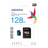 Tarjeta De Memoria Micro Sd Adata 128gb 100 Mb/s  Full Hd Con Adaptador Clase 10