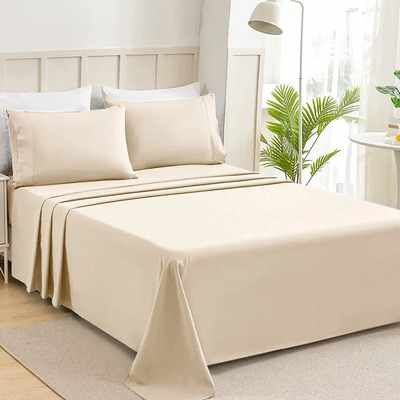 Sábanas King Size 4 Piezas 3000 Hilos Algodón Egipcio Suave Premium Color Perla | Envío gratis