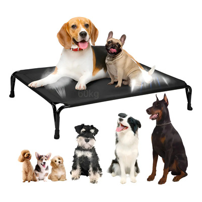 Cama Elevada Para Perro Cuna Portátil 102x69x15cm Cama Con Malla Teslin Para Mascotas Transpirable Y Lavable Cama Elevada Para Perro Y Gato Al Aire Libre Camping Interior Y Exterior Grande Negro