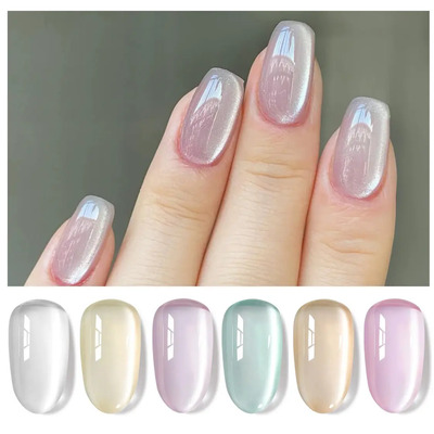 Serie Hadas Jelly Luz Agua Glass Esmalte Efecto Ojo Gato Gel Esmalte En Gel Ojo De Gato Moonlight, Serie Very Beautiful Dream Girl Esmalte En Gel Ojo De Gato Blanco Porcelana | MercadoLibre