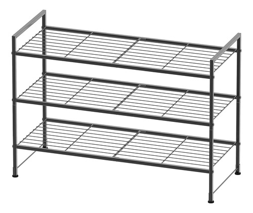 Simple Houseware 3-tier Stackable Shoe Rack Storage Shelf, N
